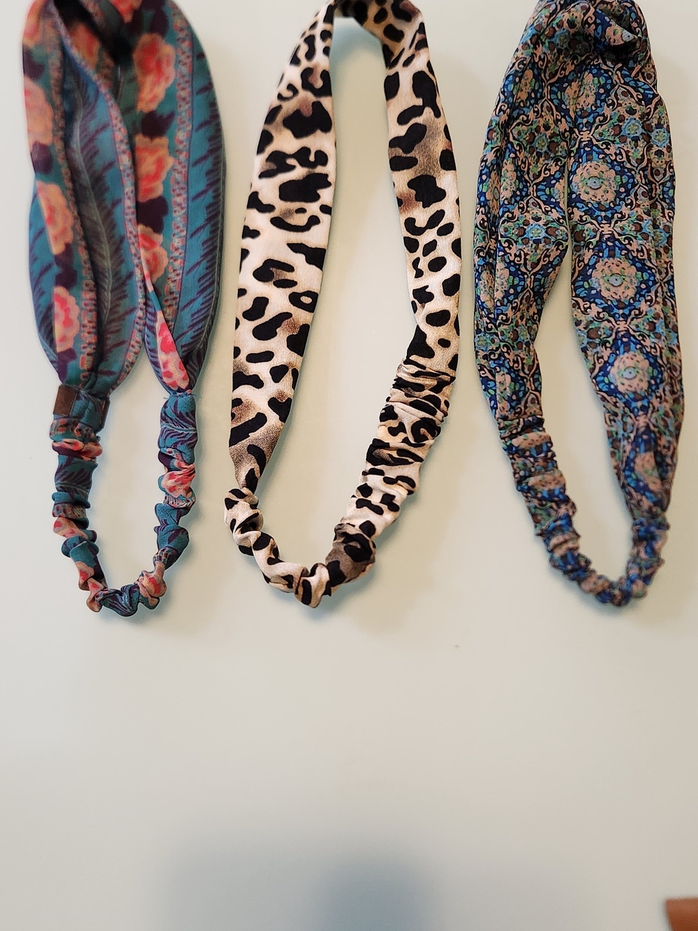 Set of 3 Patterned Elastic Headbands - Leopard & Boho Prints